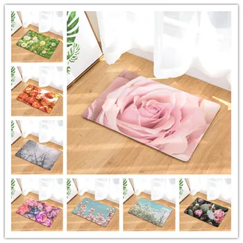 

Peach blossom Printing For Living Room Flannel Carpet Religious Pattern Bathroom Mat 40x60cm Hallway Rectangle Tapete