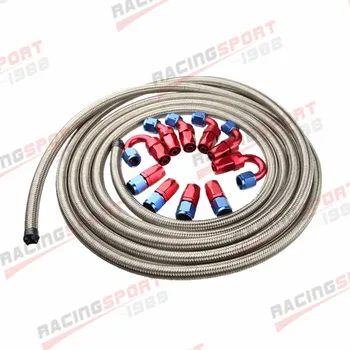 

AN10 -10AN Stainless Steel Braided Oil/Fuel Hose + Fitting Hose End Adaptor Kit