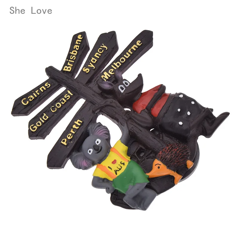 

She Love Australian Road Sign 3D Fridge Magnet Decor Refrigerator Sticker Travel Gift