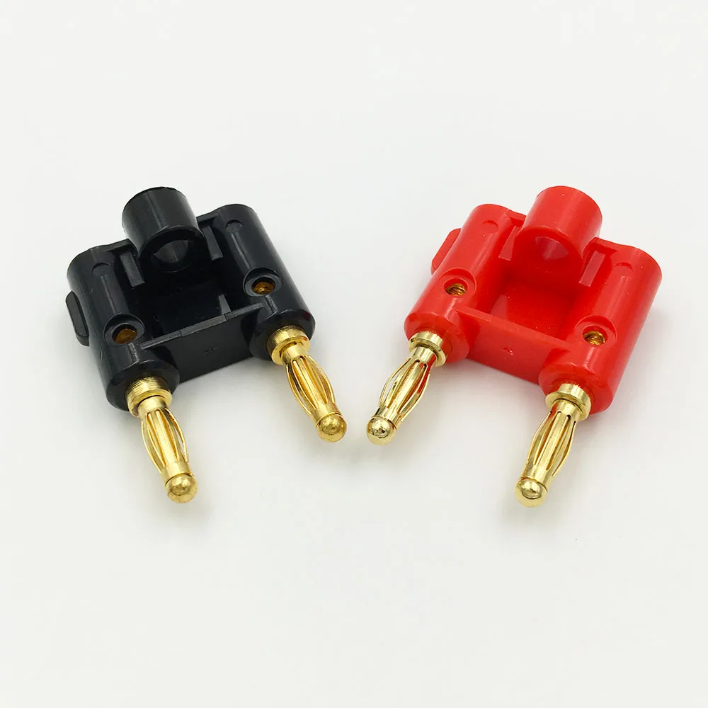 10 Uds conector Banana Rojo Negro 4mm ranura cruzada adaptadores tipo  soldadura chapados en oro para cables de altavoz