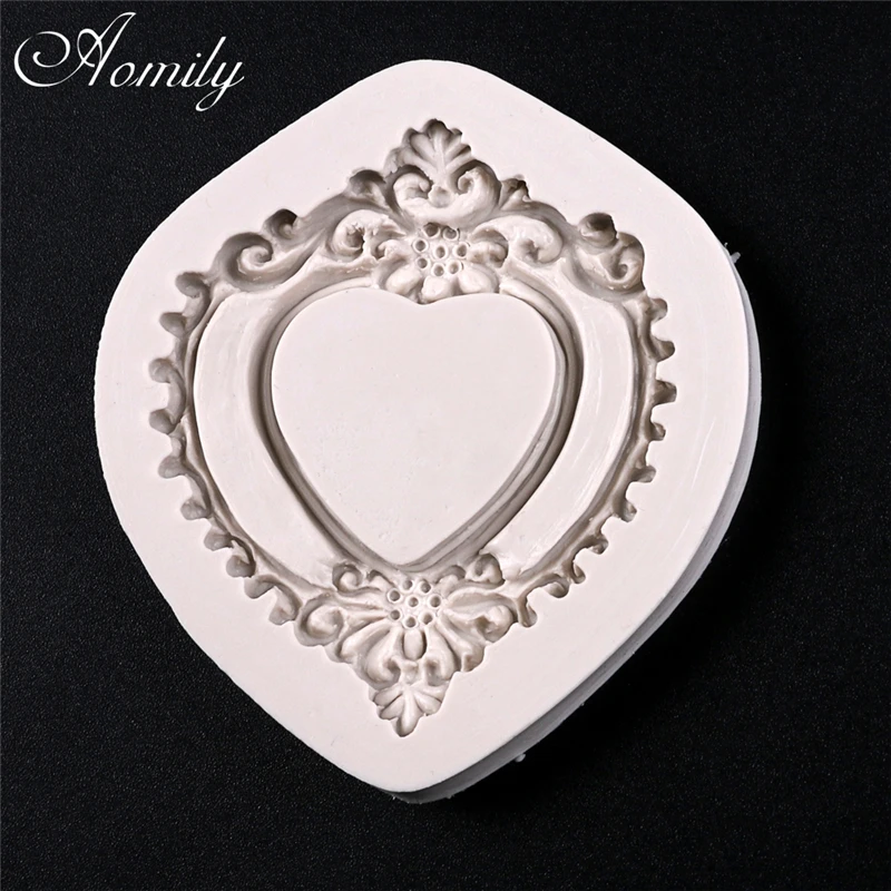 Aomily Vintage Mirror Frame Silicone Mold DIY Decorating Tools Cake Fondant Mousse Baking Bakeware Birthday Party Mould | Дом и сад