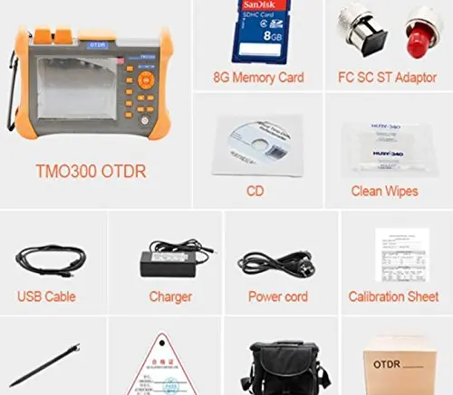 OTDR TMO-300-SM-A OTDR 1310/1550nm 30/28dB, интегрированный VFL, сенсорный экран оптический рефлектометр VFL