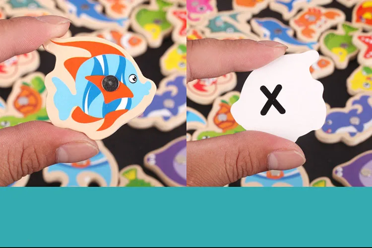 40 шт. детские деревянные цифровые буквы магнитные морские жизни рыболовные игрушки для детей детские развивающие игрушки