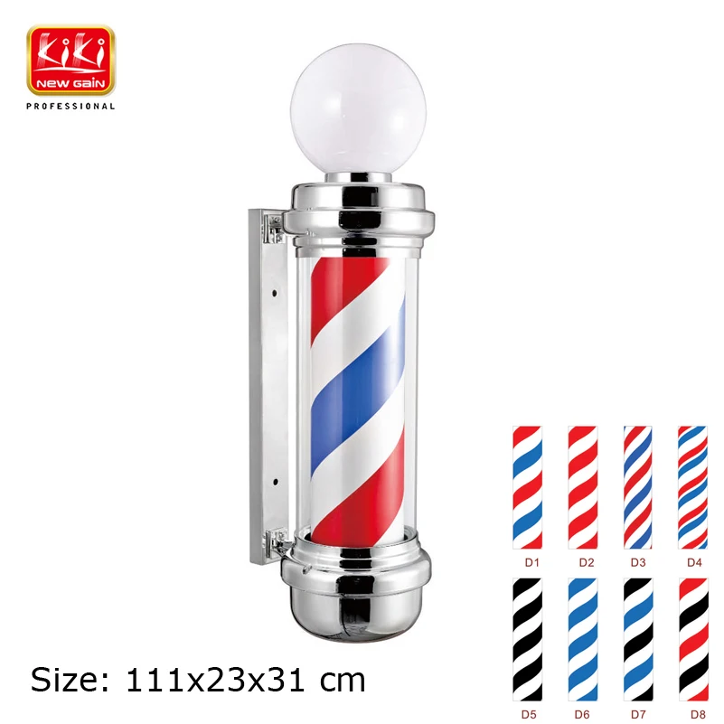 

KIKI.337C.small size autorotation Barber Pole.with lamp.Professional barber Salon Equipment.Barber Sign.popular barber producs