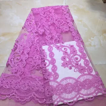 

2019 Latest French Nigerian Laces Fabrics High Quality Tulle African Laces Fabric Wedding African French Tulle Lace