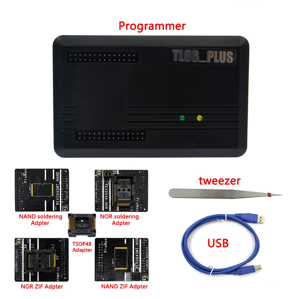 NAND nor ProMan Профессиональный TSOP48 адаптер программист TL86_PLUS программист инструмент для ремонта копия NAND FLASH восстановление данных+ 7 предметов