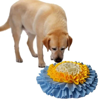 

Snuffle Noseswork Mat Fleece Pet Sniffing Pad Bone Flowers Pockets Shape Dogs Hiding Food Blanket Sniffing Training