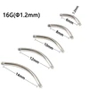 16G (1.2mm) body piercing DIY stainless steel screw thread arc rod spare part belly button ring eyebrow nail 10 pieces a Lot ► Photo 1/6