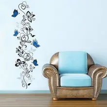 Flower Vine Butterflies Wall Stickers Living Room Decor Home Decals Exquisite Art Mural Pvc Print Posters Home Room Decorations