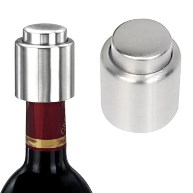 1Pc Bottle Stopper Stainless Steel Red Wine Stopper Vacuum Sealed Red Wine Bottle Spout Liquor Flow Stopper Pour Cap 2017