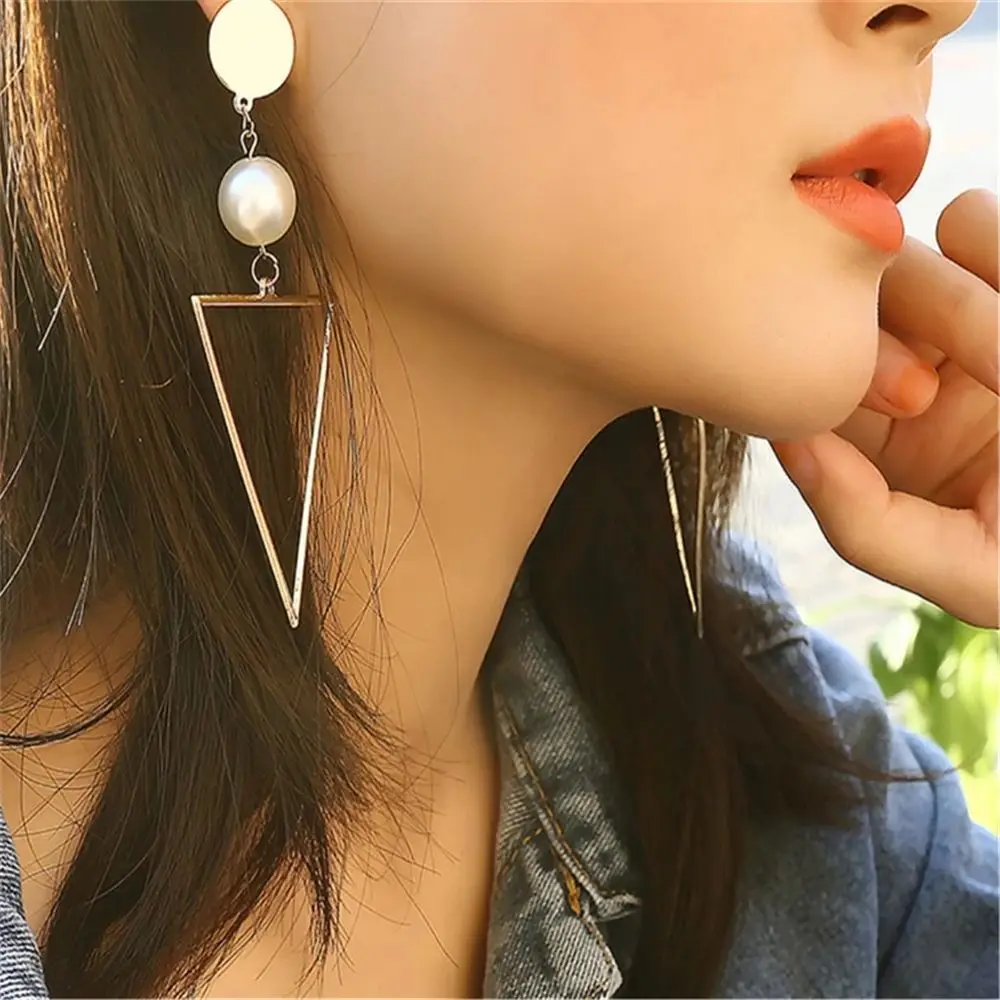 

2019 Simple New Fashion Gold Color Silver Plated Geometric Big Round Earrings for Women Fashion Big Hollow Drop Earrings Jewelry