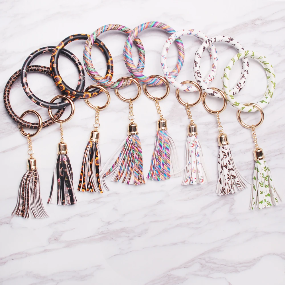 

Round Tassel Bracelet Keychain Wholesale Blanks Sunflower Keychain Clip Cactus Bag Charm Gift DOM1061287