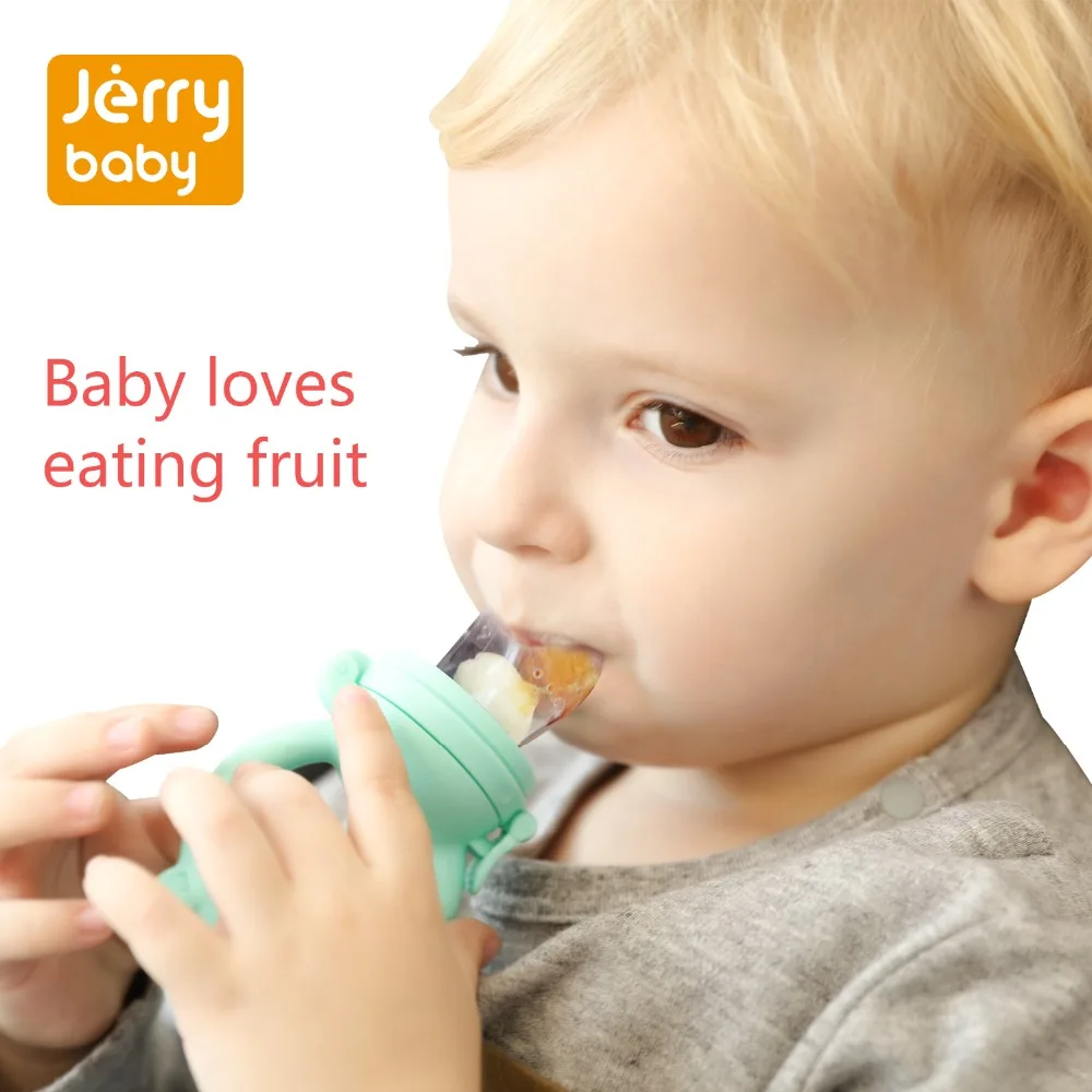 Jerrybaby детская соска Еда подачи безопасный соска-пустышка для кормления бутылок инструмент детское Сетчатое зубы укус мешок поставок фруктов соска - изображение