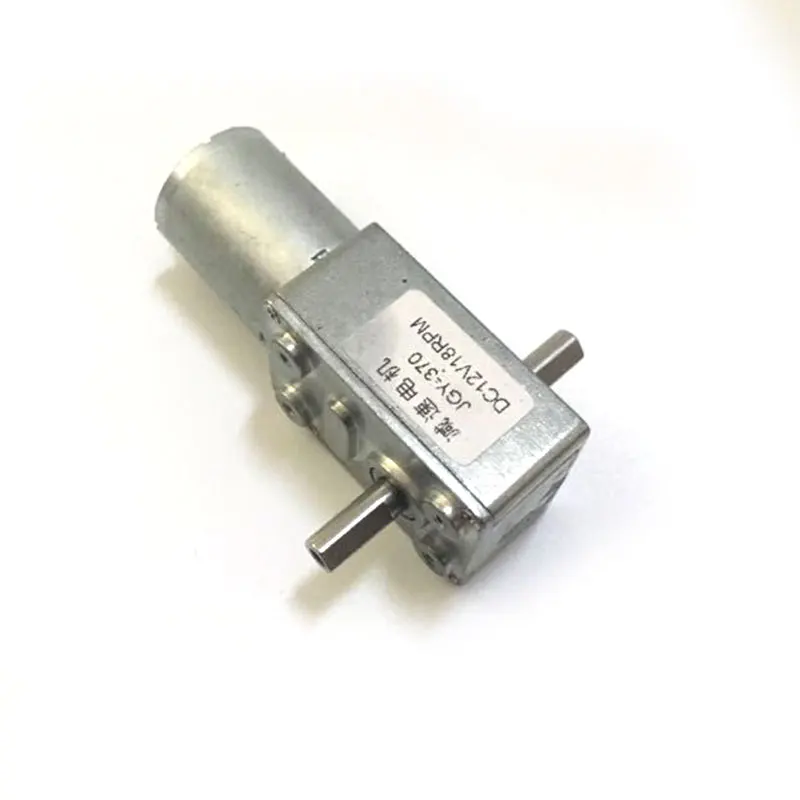 

EBOWAN 12-24V Double Axis Worm Geared Motors 6mm Dual Output Shafts Self-lock Large Torque DC Worm Gear Motor