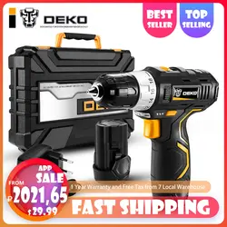 DEKO GCD12DU3 12 V Max электрические Беспроводная электродрель-отвёртка мини Беспроводной Мощность драйвер DC литий-ионный Батарея 3/8-дюймовый