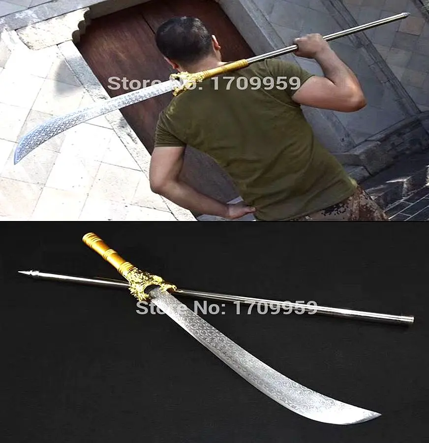 Длинная стальная ручка WuShu Broadsword Китайский кунг-фу боевой Dao меч острый катана