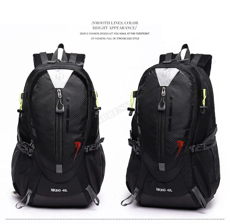 Hot Sale Red/green/balck 40L Outdoor Mountaineering Bags Water Nylon Shoulder Bag Men And Women Travel Hiking Camping Backpack