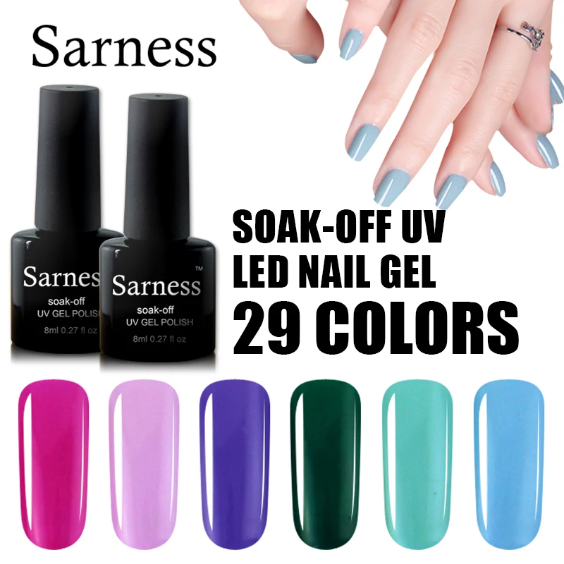 Sarness 3 шт Esmalte Poly UV Гель-лак отмачиваемый лак для Ногтей Сияющий стойкий УФ-гель с