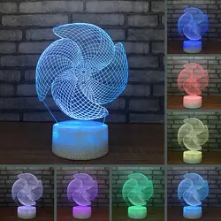 Домашний Декор 3D Led USB Новинка ветряная мельница моделирование сенсорная кнопка ночные огни подарки настольная лампа спальня мальчик