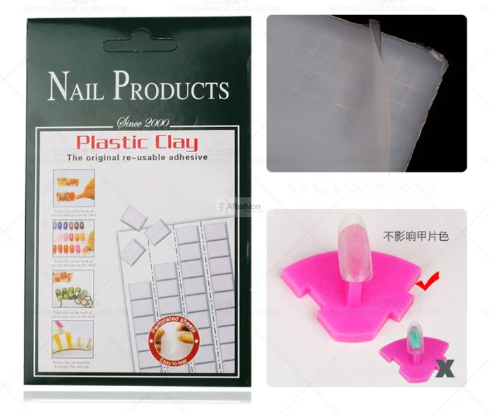 

125tips Reuse Nail clay sticker Transfer Adhesive tips not need glue Gel Polish Decoration Tools False Nails Art Accessory