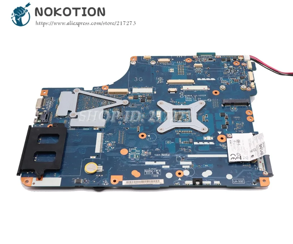 NOKOTION لتوشيبا L500 L505 اللوحة المحمول HM55 DDR3 HD4500 شحن cpu K000092520 NSWAA LA-5322P