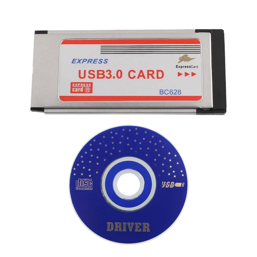 AMZDEAL супер-Speed Express Card ExpressCard 34 мм двойной устройство работающее от прикуривателя с 2 портами USB 3,0 Карты BC628 для ноутбука