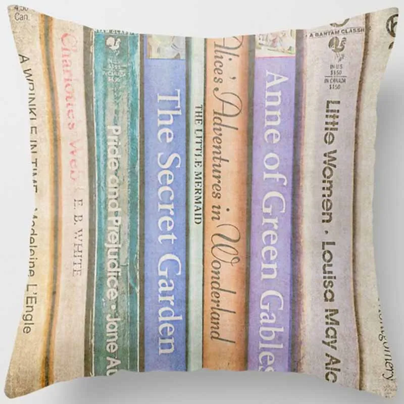 Hot sale beauty books pillow case men women girls ladies square pillow cases home creative color pillow cover 45*45cm