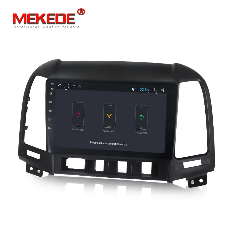 Best MEKEDE Quad core 2GB RAM Android8.1 Car DVD GPS Navigation Multimedia Player Car Stereo for HYUNDAI SANTA FE 2006-12 Radio 5