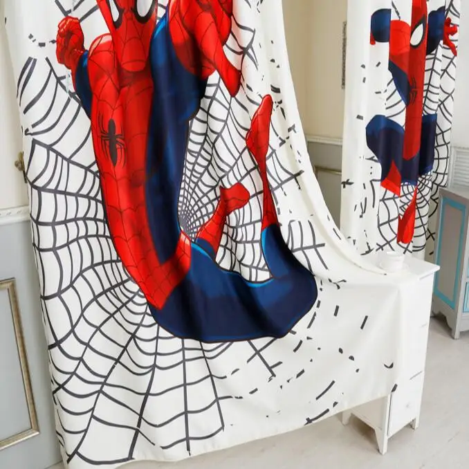 INS moderno Spiderman dibujos animados cortinas opacas para habitación de niños cortina impresa para niños dormitorio tratamiento ventana dormitorio drenaje INS moderno Spiderman dibujos animados cortinas opacas para habitación de niños cortina impresa para niños dormitorio tratamiento ventana dormitorio drenaje