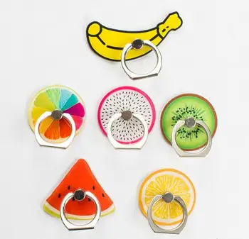 

Cartoon Finger Ring Holder buckle bracket for Mobile Phone bracket personality acrylic stereo Fruit ring lazy Holder 50pcs/lot