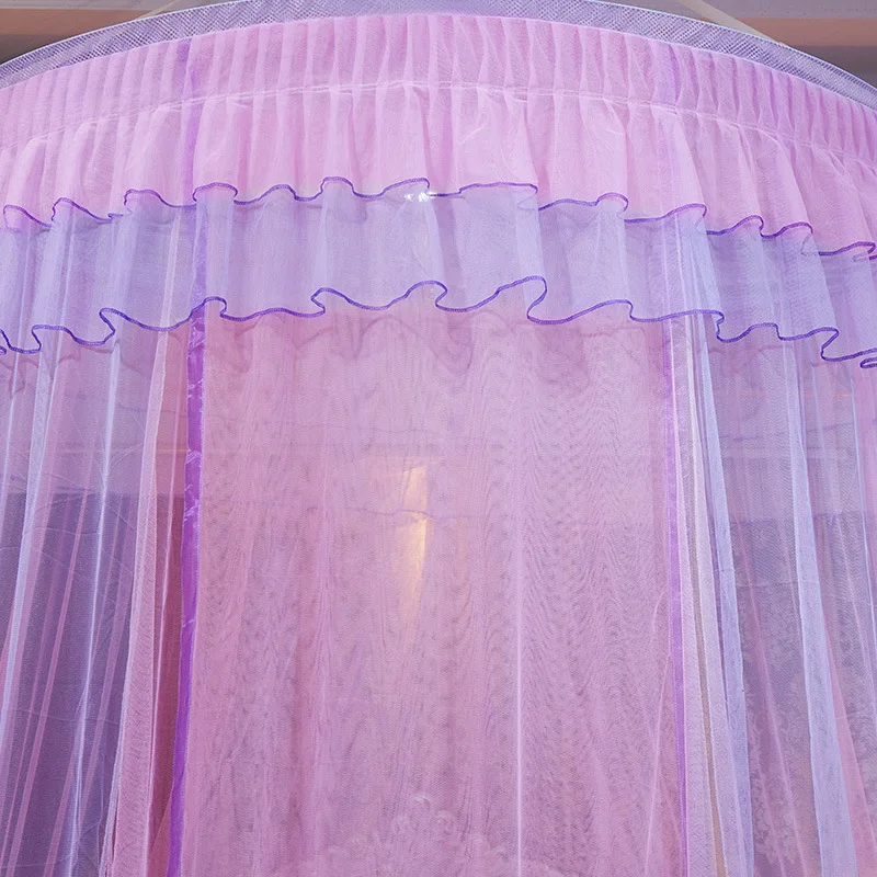 Цветная москитная сетка принцесса сетка от насекомых однодверная подвесная купольная балдахины для кровати круглая москитная сетка обычно используется