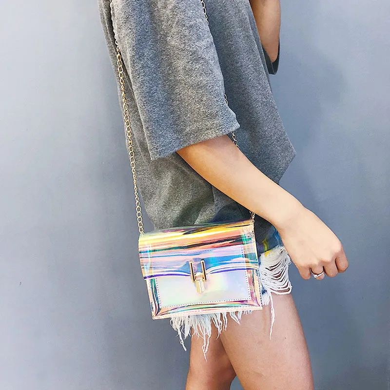 Holographic Women Handbags Laser Messenger Bags Chain Bag Shoulder Bag Clear Transparent Crossbody Bags Purse Flap Holographic Women Handbags Laser Messenger Bags Chain Bag Shoulder Bag Clear Transparent Crossbody Bags Purse Flap