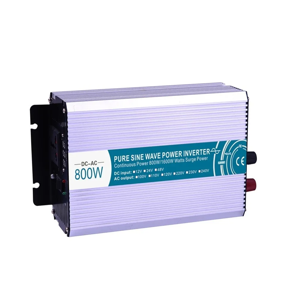 MKP800-122 Чистая синусоида 800 Вт Инвертор 12 В до 220 В преобразователь напряжения, солнечный инвертор светодиодный дисплей, полная мощность