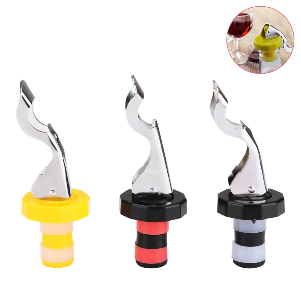 Reusable Red Wine Bottle Stopper Manual Press Beverage Bottle Stoppers Wine Stopper Silicone Stainless Steel Vacuum Sealed Tools