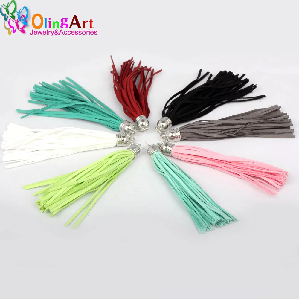 OlingArt 10CM 8pcs Suede Tassel For Keychain Cellphone Straps Jewelry making Charms Leather Tassels With DIY Accessories 2017 OlingArt 10CM 8pcs Suede Tassel For Keychain Cellphone Straps Jewelry making Charms Leather Tassels With DIY Accessories 2017