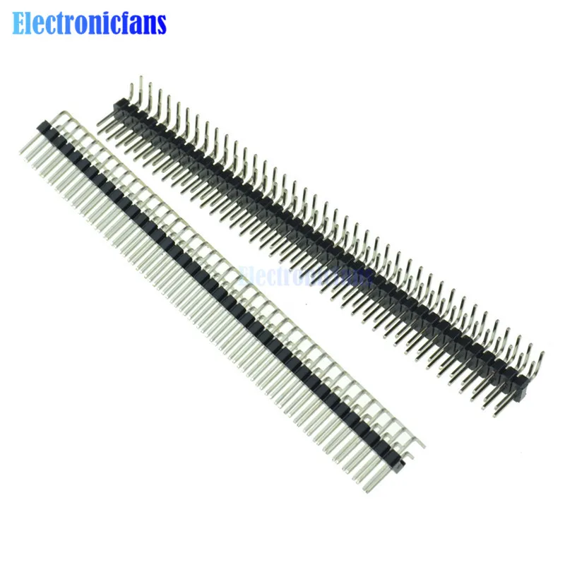 

5PCS 2.54mm 2 x 40 Pin Male Double Row Right Angle Pin Header Strip