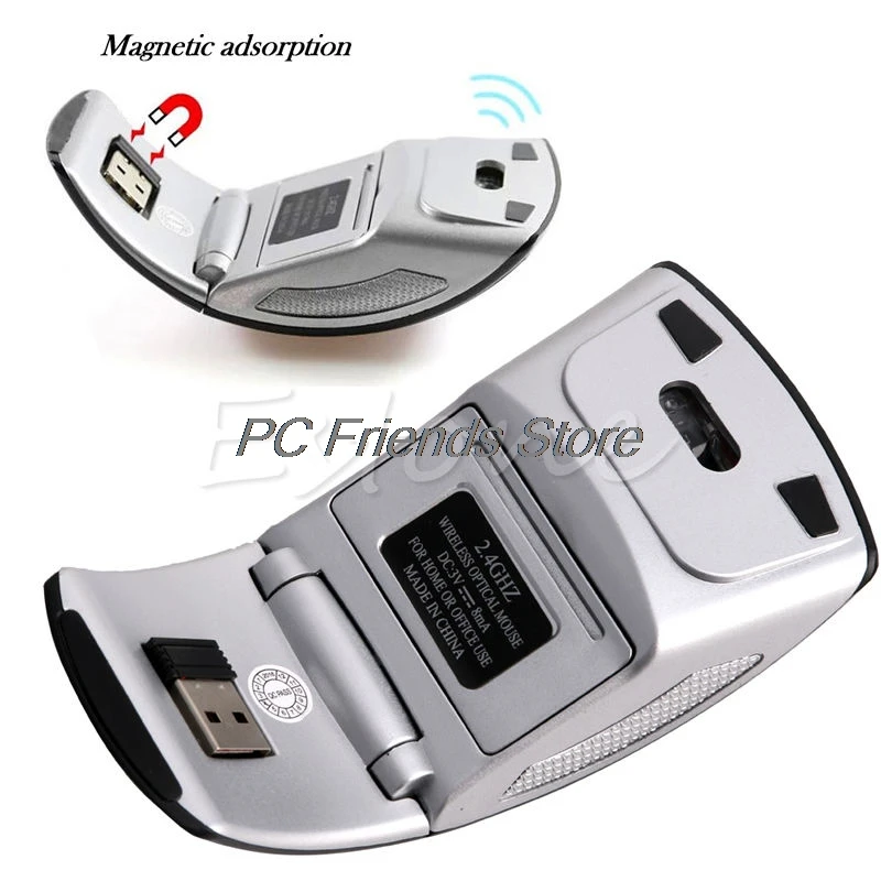 

Mice USB 2.4G Snap-in Transceiver Fold Wireless Mouse Cordless Folding Mouse-PC Friend