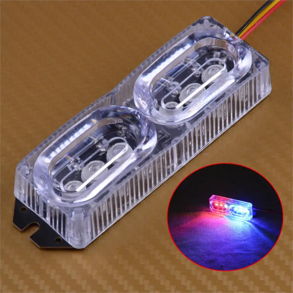 DWCX Red LED Colorful DRL Motorcycle Strobe Brake Light 6W 12V Warning