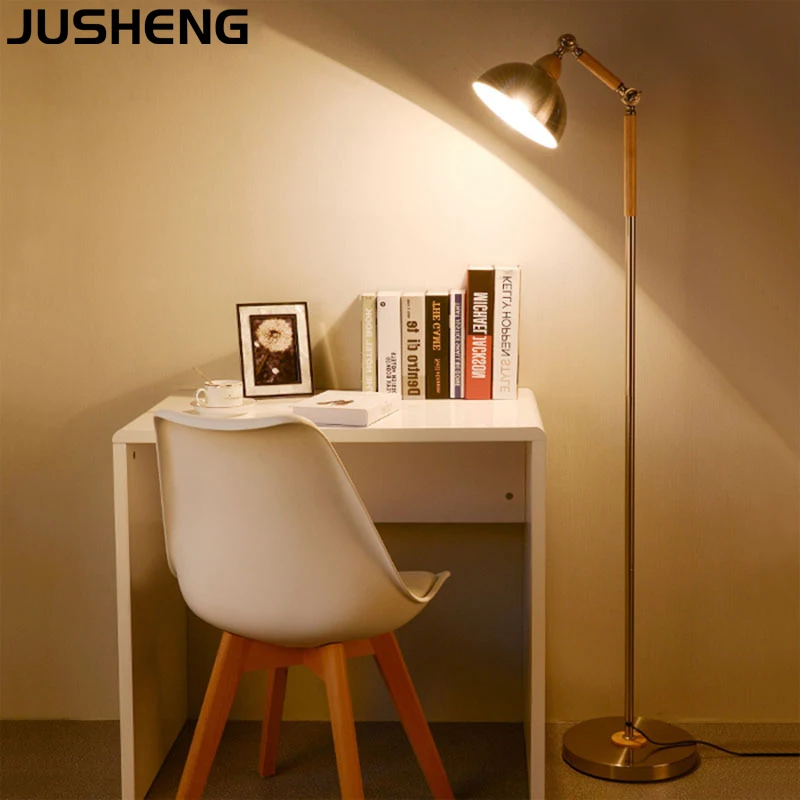 Modern Silver Metal Floor lamp for Living Room with E27 Socket used as Nordic Desk lamp Indoor 100-265V AC