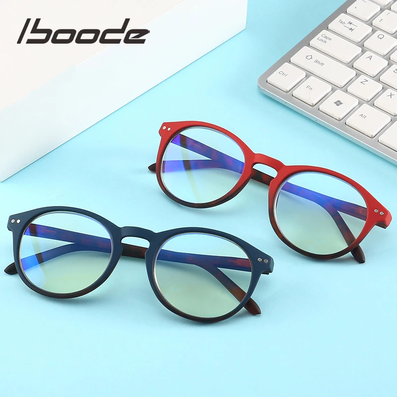 

iboode Anti Blue Ray Reading Glasses Women Retro Antifatigue Reading Computer Eyewear Men With Bag +1.0 1.5 2.0 2.5 3.0 3.5 4.0