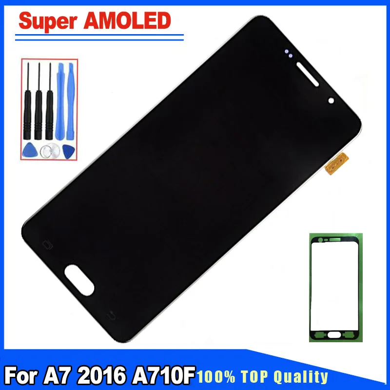 

5.5" Super AMOLED For Samsung Galaxy A7 2016 A710F A710M LCD Display Touch Screen Digitizer Full Assembly White Black Gold