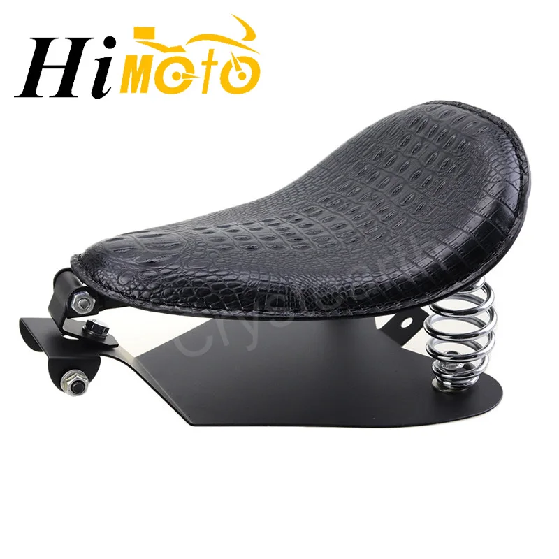 Black Motorcycle Retro Solo Seat With Spring Mounting Bracket Baseplate Kit For Harley Sportster XL 883 1200 Bobber Chopper |