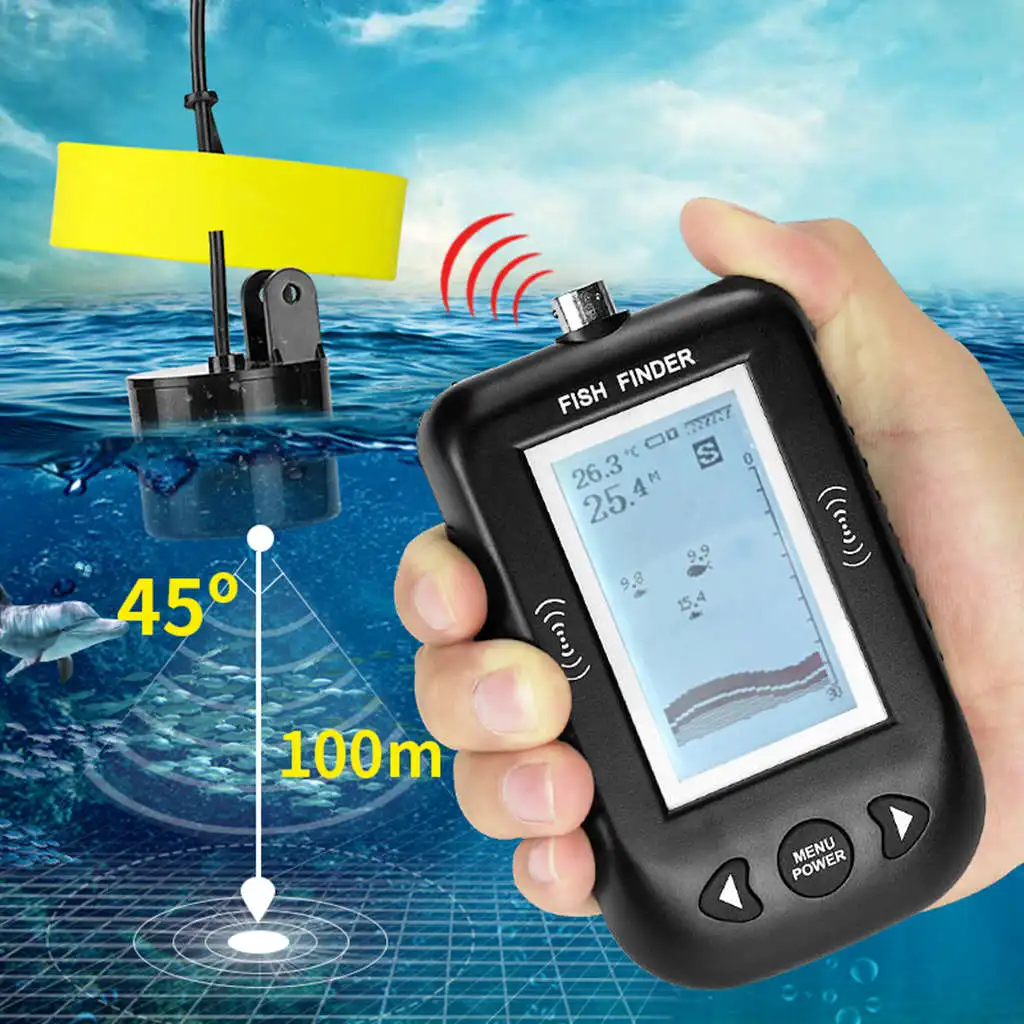 Erchang Xf02 портативный рыболокатор 9 м провод эхолот сигнализация 0,6-100 м датчик глубины гидролокатор для рыбалки