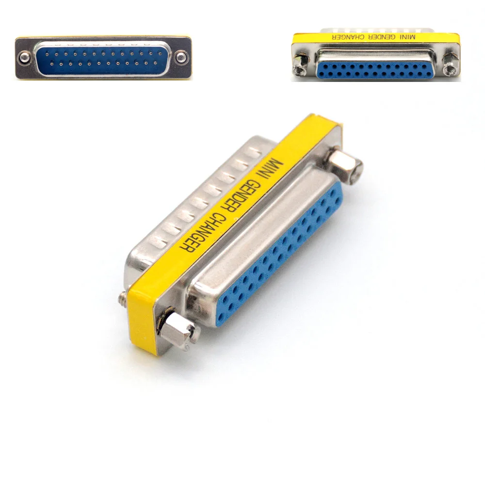 Common DB25 Mini Gender Changer DB25 Serial Cable Extended Adapter 25