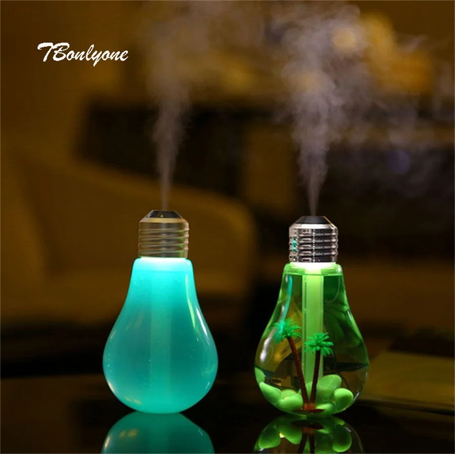

TBonlyone 400ML Bulb Humidifier Water Soluble Oil Aroma Diffuser Filter Type Water Humidifier Ultrasonic Air Humidifier for Home