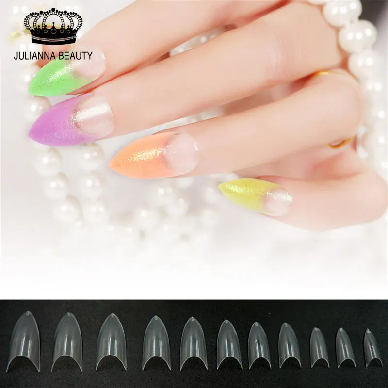 

Fake Nails Tips 500 Pcs +100pcs Free Acrylic Nail Art C Cusp Curve Tips False Nails Fake Tips For Women Europe Style 12 Sizes