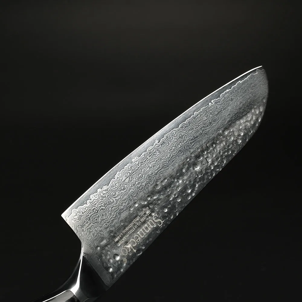 SUNNECKO 7 &quotнож Santoku японский Дамаск VG10 стальное лезвие шеф повара кухонные ножи Pakka