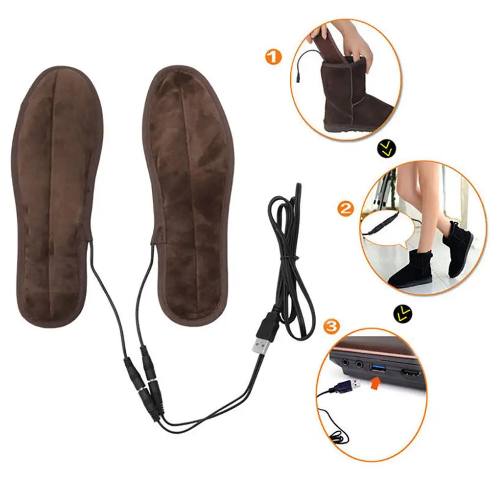

Electric Heated Shoes Insoles USB Rechargeable Foot Warmer Washable Pad Tool