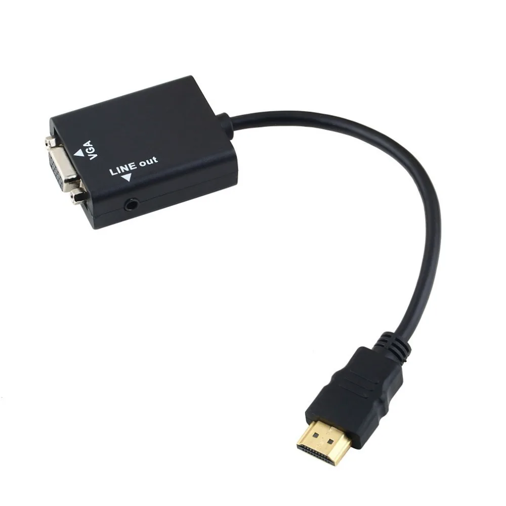 

HDMI to VGA Adapter Male To Famale Converter Adapter 1080P Digital to Analog Video Audio For PC Laptop Tablet