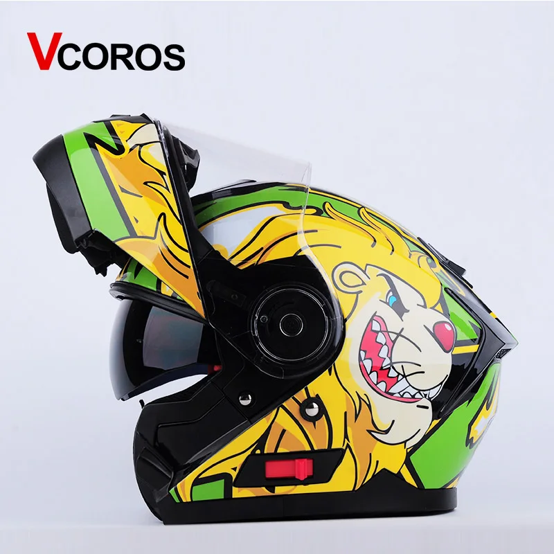 

Hot sales YEMA 962 flip up motorcycle helmet double lens sun visor personality modular racing locomotive motorbike helmets